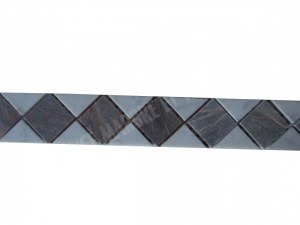 Marbre Frise Silver - Blanc 28x6 cm