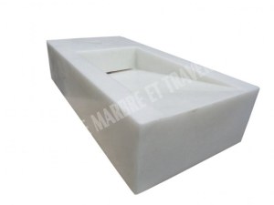 Marbre Blanc Usak Lave Main 50x25 cm