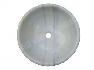 Marbre Blanc Vasque Modèle Bol Eclaté