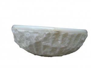 Marbre Blanc Vasque Modèle Bol Eclaté