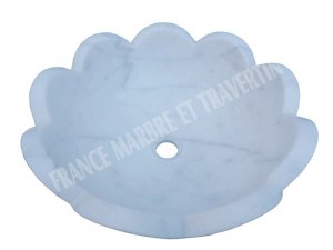 Marbre Blanc Vasque Modèle Bol Fleur