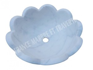 Marbre Blanc Vasque Modèle Bol Fleur