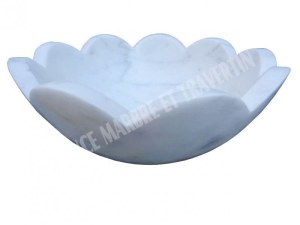 Marbre Blanc Vasque Modèle Bol Fleur