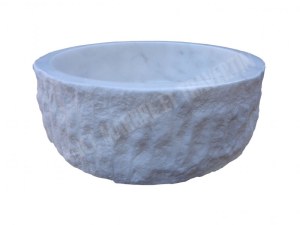 Marbre Blanc Vasque Modèle Cylindre Éclate