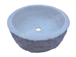 Marbre Blanc Vasque Modèle Cylindre Éclate