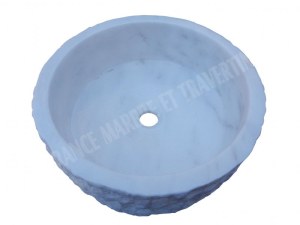 Marbre Blanc Vasque Modèle Cylindre Éclate