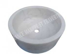 Marbre Blanc Vasque Modèle Mi-Conique
