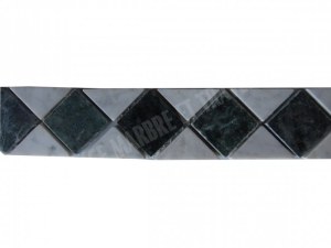 Marbre Frise Blanc - Vert 28x6 cm