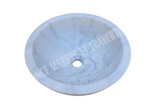 Marbre Blanc Carrara Turque Vasque Modèle Bol
