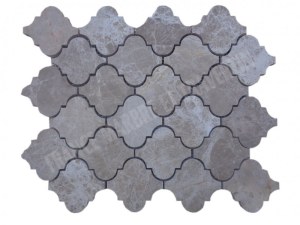 Marbre Emperador Arabesque & Motif Mosaïque 31x26 cm Modèle : Lanterne Jet d'eau Finiti...