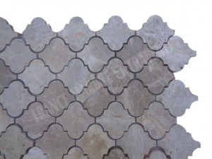 Marbre Emperador Arabesque & Motif Mosaïque 31x26 cm