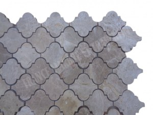 Marbre Emperador Arabesque & Motif Mosaïque 31x26 cm Modèle : Lanterne Jet d'eau Finiti...