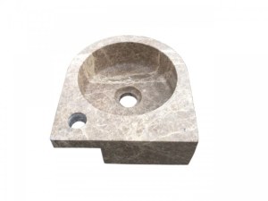 Marbre Emperador Vasque Lave Main Petit Angle 26x28 cm