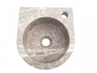 Marbre Emperador Vasque Lave Main Petit Angle 26x28 cm