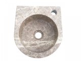 Marbre Emperador Vasque Lave Main Petit Angle 26x28 cm