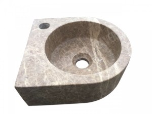 Marbre Emperador Vasque Lave Main Petit Angle 26x28 cm