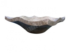 Marbre Emperador Carre Vasque Feuille 41x41 cm