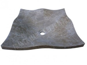 Marbre Emperador Carre Vasque Feuille 41x41 cm