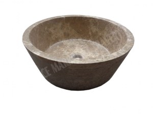 Marbre Emperador Vasque Modèle Mi-Conique Strié