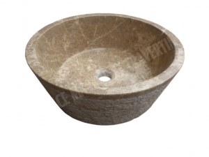 Marbre Emperador Vasque Modèle Mi-Conique Strié