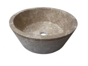 Marbre Emperador Vasque Modèle Mi-Conique Strié