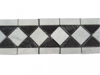 Marbre Frise Blanc - Noir 28,5x12 cm