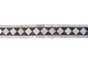 Marbre Frise Blanc - Noir 28,5x12 cm