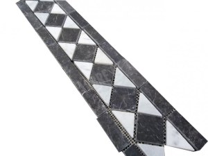 Marbre Frise Noir - Blanc 28,5x12 cm