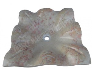 Marbre Beige Rosalia Vasque Feuille 40x40 cm