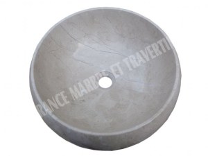 Marbre Marfil Beige Vasque Modèle Lentille