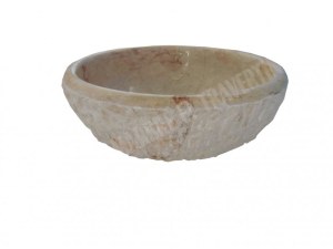 Marbre Marfil Beige Vasque Modèle Bol Eclaté