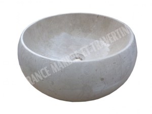 Marbre Marfil Beige Vasque Modèle Lentille