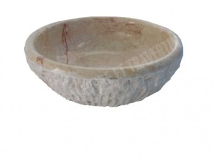 Marbre Marfil Beige Vasque Modèle Bol Eclaté