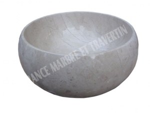 Marbre Marfil Beige Vasque Modèle Lentille