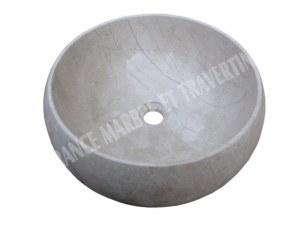 Marbre Marfil Beige Vasque Modèle Lentille