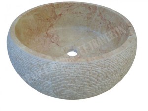 Marbre Beige Marfil Rosalia Vasque Modèle Lentille Strie