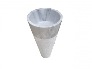 Marbre Marmara Equator Piédestal Vasque Strié