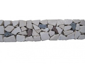 Marbre Frise Multicolore Opus Galet 30x7 cm