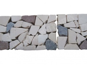 Marbre Frise Multicolore Opus Galet 30x10 cm