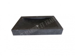 Marbre Noir Evier 70x50 cm Épaisseur : 10 cm Finition : Adouci & Mat Qualité : 1’er Choix