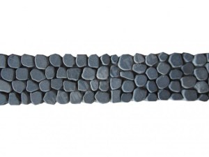 Marbre Frise Noir Opus Galet 20x10 cm