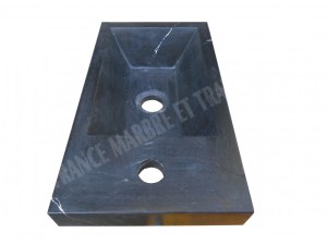 Marbre Noir Vasque Lave Main Angle 40x22 cm