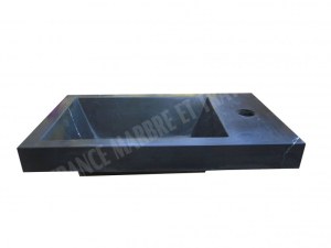 Marbre Noir Vasque Lave Main Angle 40x22 cm