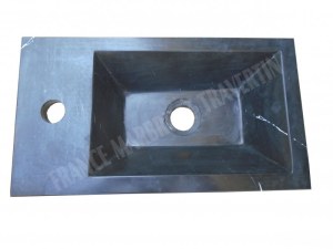 Marbre Noir Vasque Lave Main Angle 40x22 cm