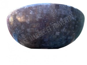 Marbre Noir Vasque Modèle Bol Mosaique