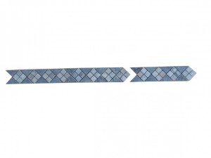 Marbre Frise Noir - Silver 28x6 cm