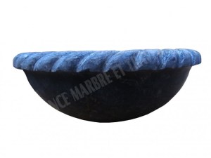 Marbre Noir Vasque Modèle Bol Corde