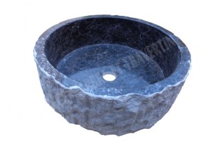 Marbre Noir Vasque Modèle Cylindre Eclaté