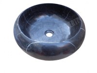 Marbre Noir Vasque Modèle Lentille Diamètre : 42 cm Finition : Poli & Brillant Qualité...