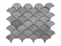 Marbre Silver Shadow Arabesque & Motif Mosaïque 31x25 cm Modèle : Shell Jet d'eau Finit...